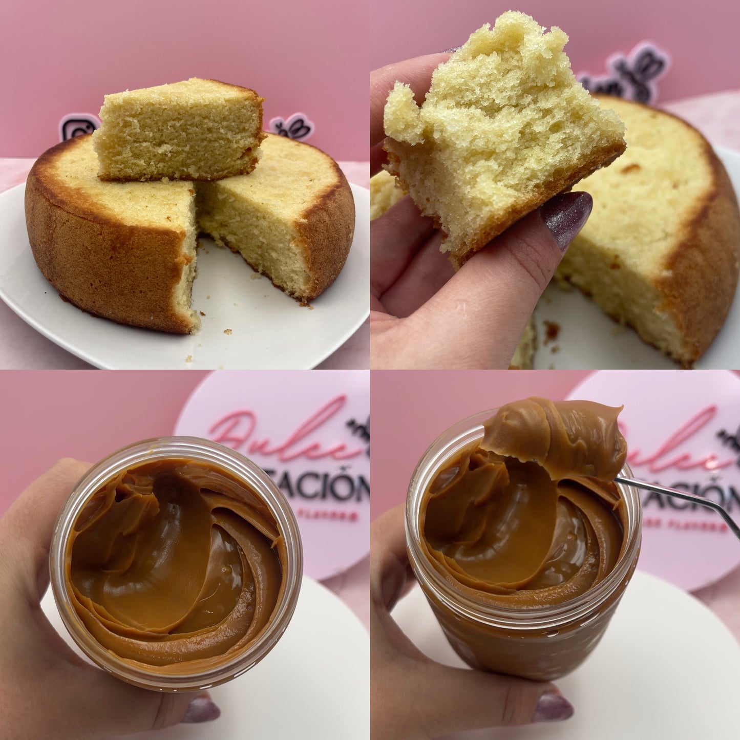 HOMEMADE FLAVOR COMBO (Panetela húmeda de vainilla 100% Casera🌟 + Dulce de leche Jar)